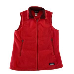 Patagonia‎ Synchilla Women's Size Medium Orange Fleece Full Zip Vest